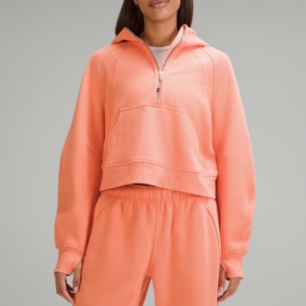 Lululemon scuba oversized half zip hoodie coral kiss